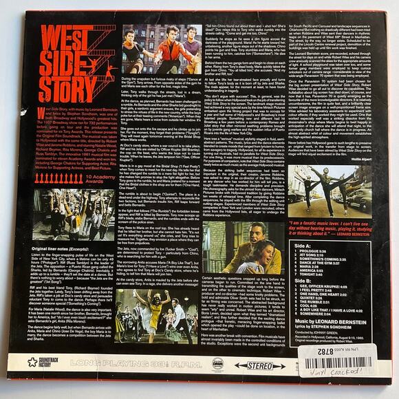 Leonard Bernstein West Side, Vinyl cracked, for parts only! - Picture 2 of 8